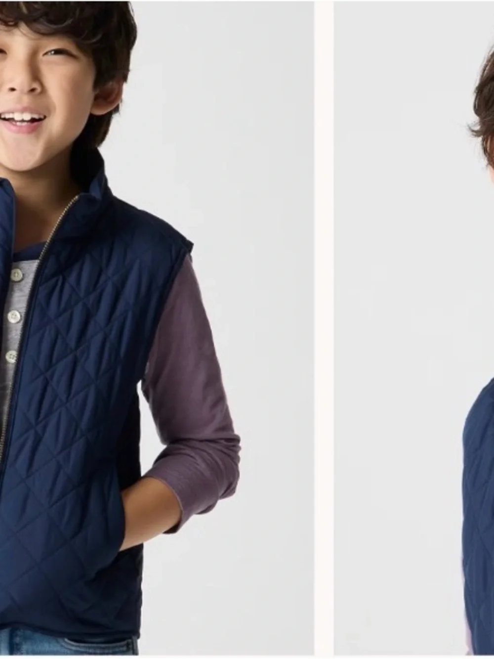 Crewcuts Navy Quilted Walker Zip Up Vest sz6-7 Kids Pockets